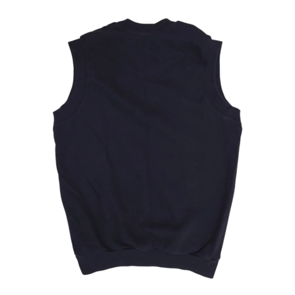 Vintage Arnold Palmer Knit Sweater Vest Navy Blue L Cotton Wind Point 80s Golf - Picture 5 of 6